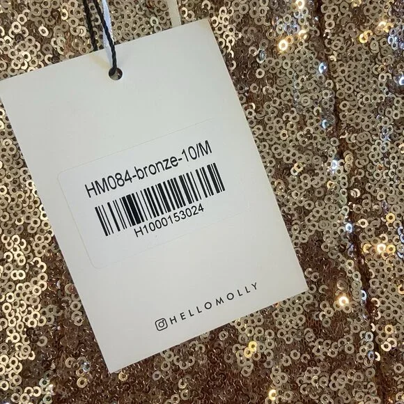 Hello Molly Sequin Halter Dress Size 6 HoCo Party Holiday Date Night Glitter NWT - Picture 5 of 12